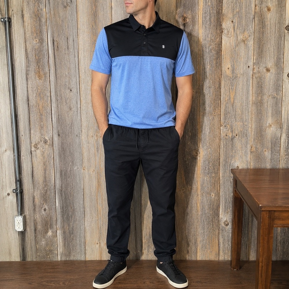 IZOD Men's 3XL Navy Blue Colorblock Golf Polo Stretch Performance Shirt